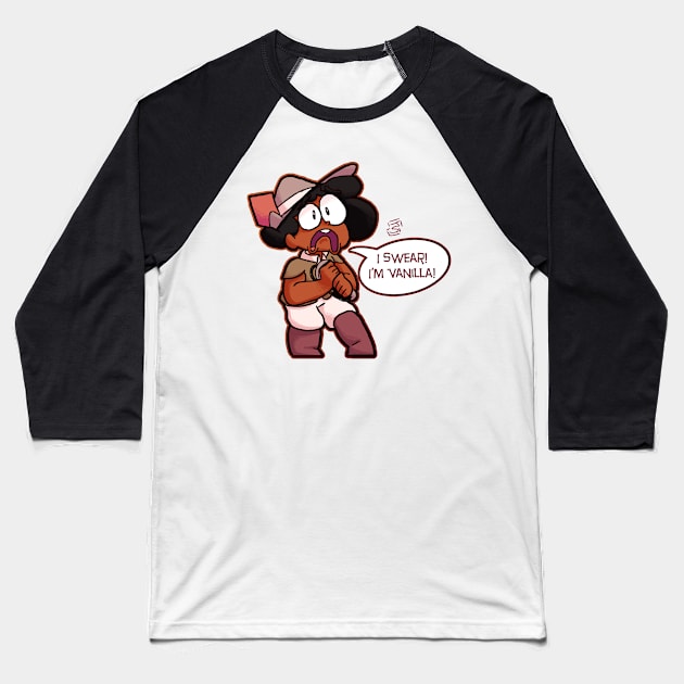 His Weapon Is A Whip Baseball T-Shirt by Jakeneutron